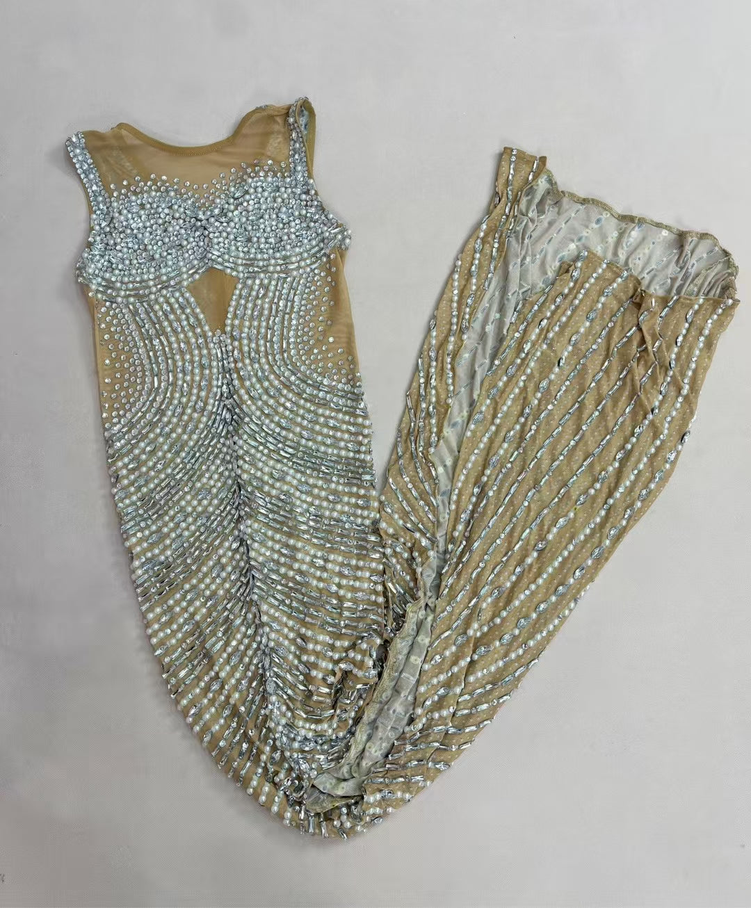 CELESINYI Shuanggou Crystal Hook Gown