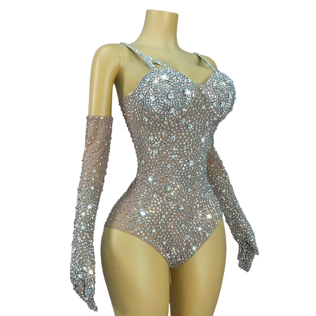 CELESINYI Shizuan Crystal Heart Glove Set