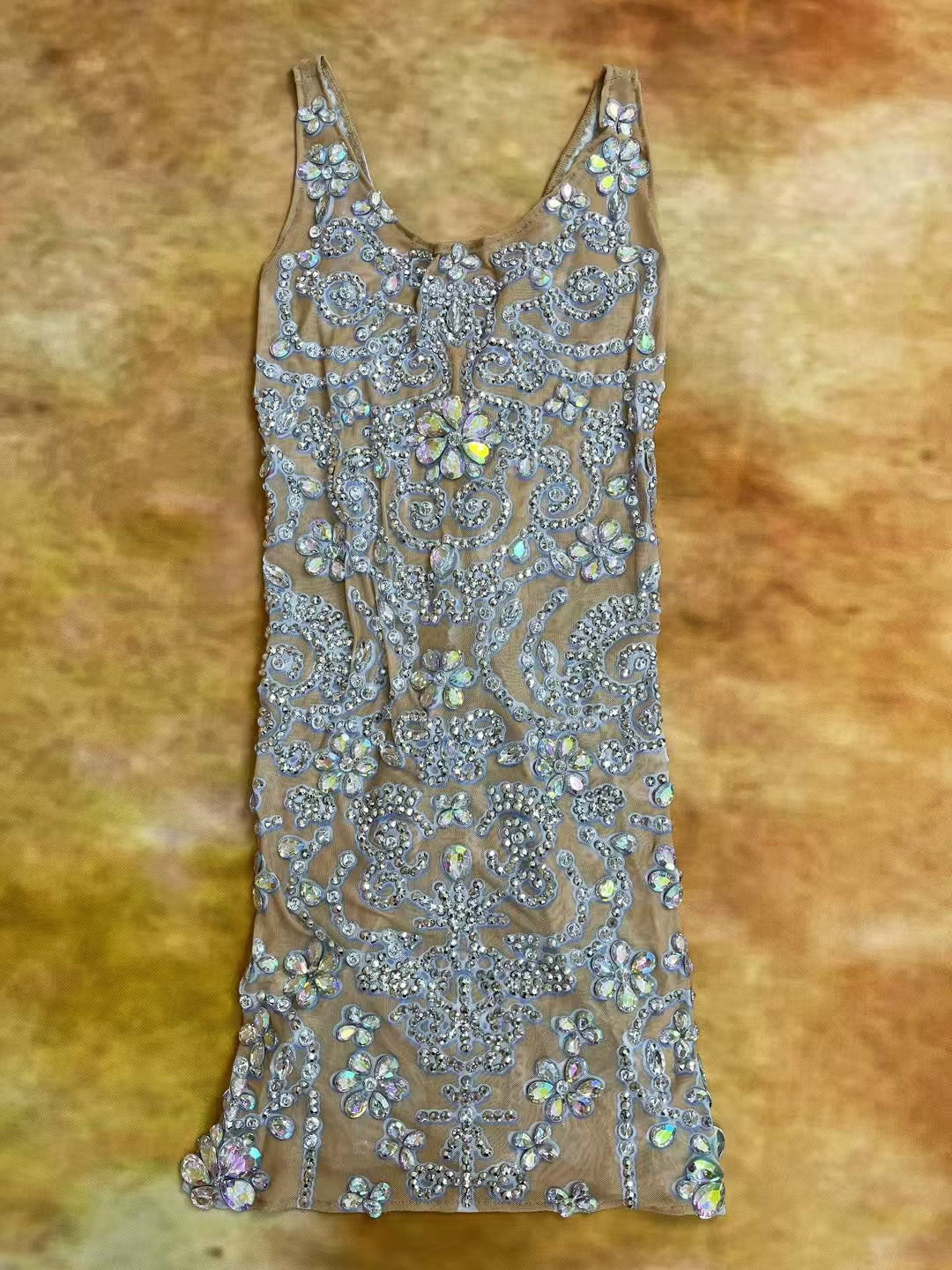 CELESINYI Baihuatuan Crystal Skin Rococo Mini Dress