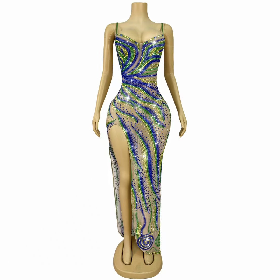 CELESINYI Lvyinmidi Crystal Brazil Gown