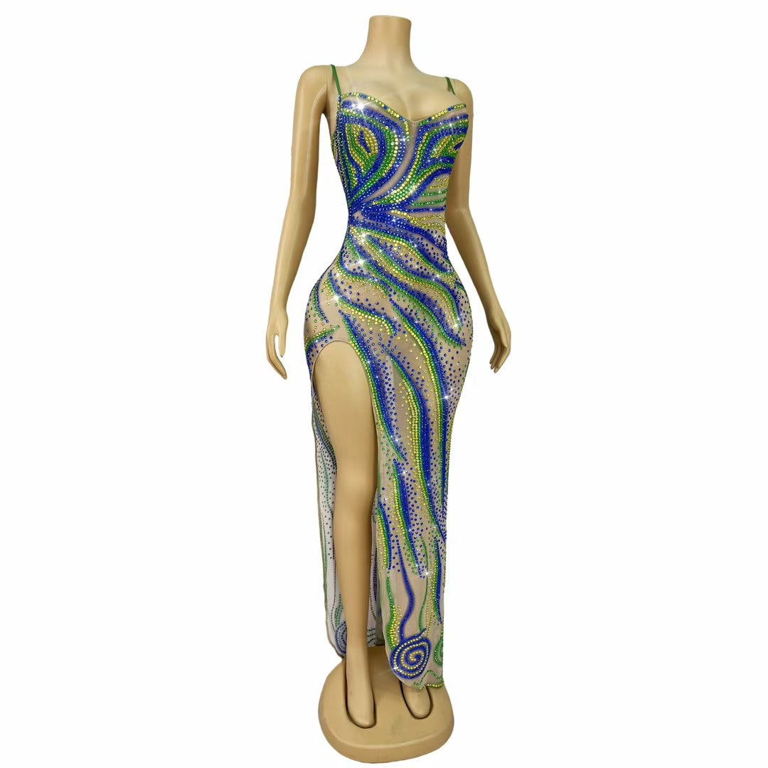 CELESINYI Lvyinmidi Crystal Brazil Gown