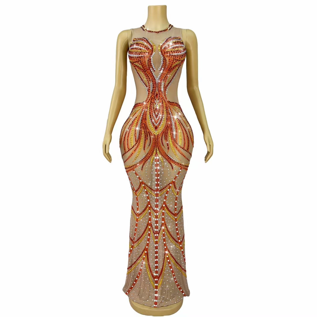 CELESINYI Huoshaoyun Crystal Flame Bodysuit