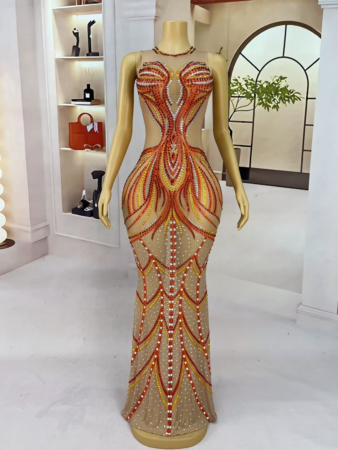 CELESINYI Huoshaoyun Crystal Flame Bodysuit