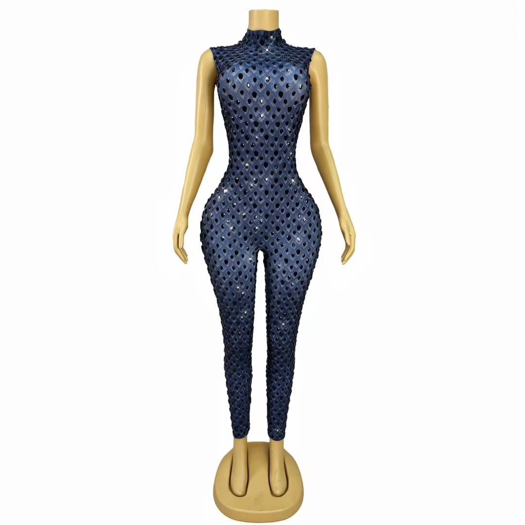 CELESINYI Heilongjiang Crystal Chain Bodysuit