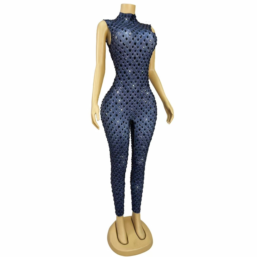 CELESINYI Heilongjiang Crystal Chain Bodysuit
