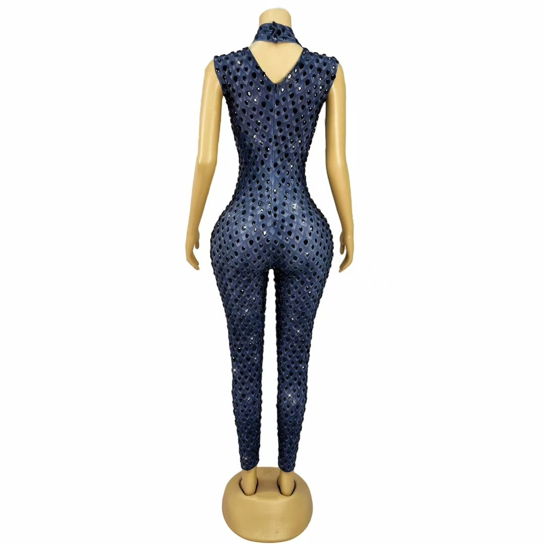 CELESINYI Heilongjiang Crystal Chain Bodysuit