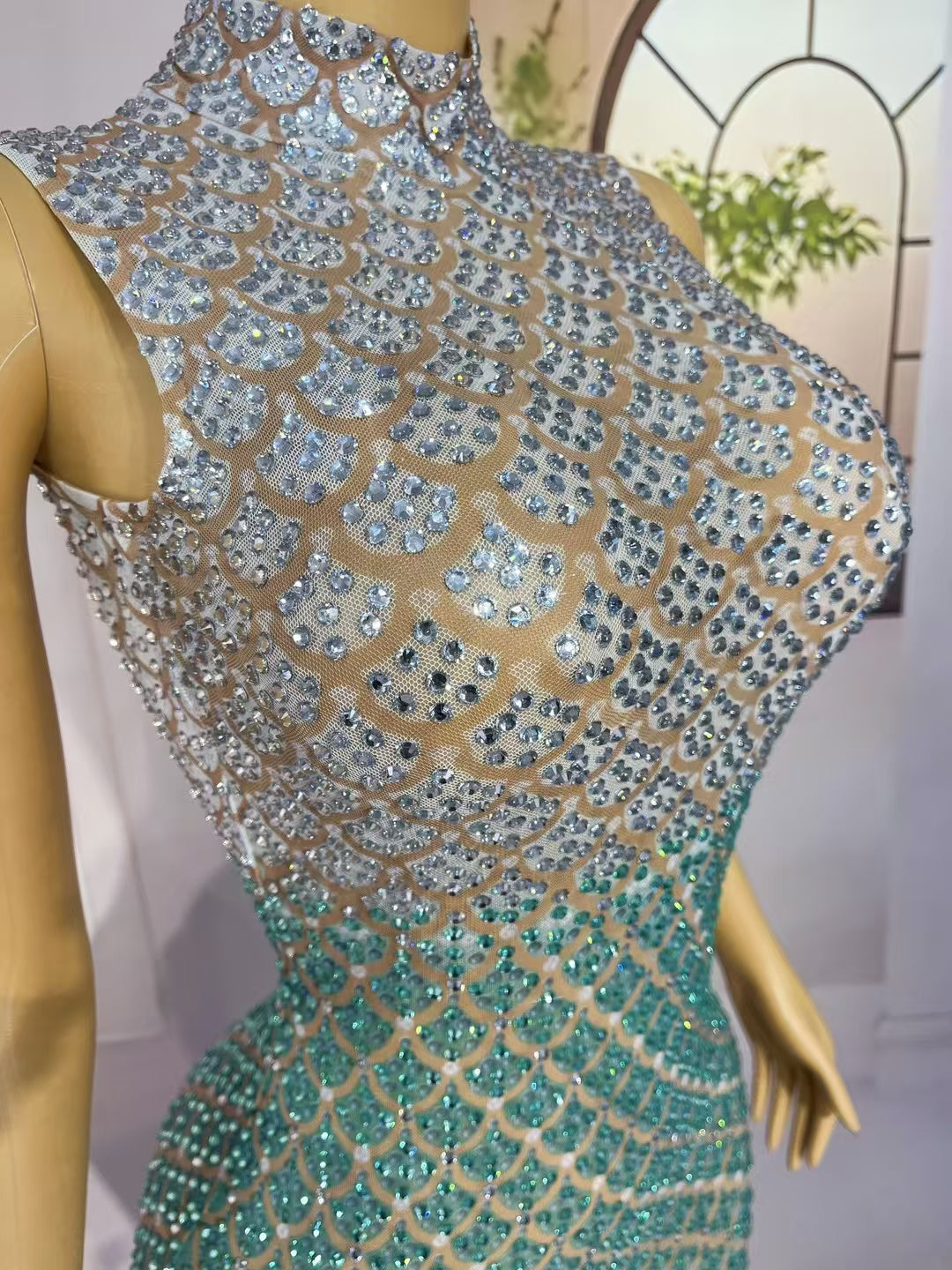 CELESINYI Qingshe Crystal Snake Mermaid Gown