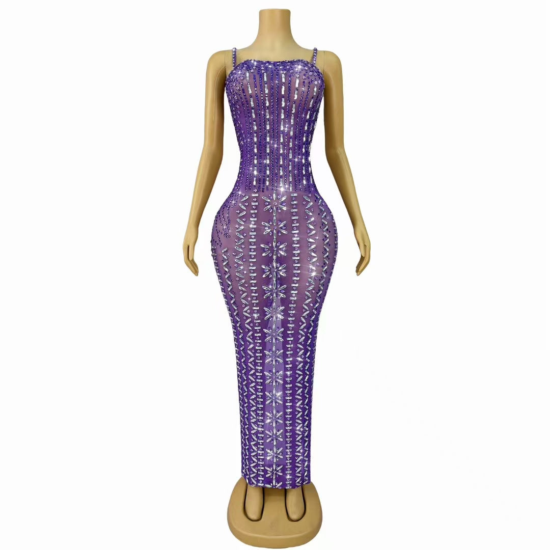 CELESINYI Zijuan Crystal Purple Gown