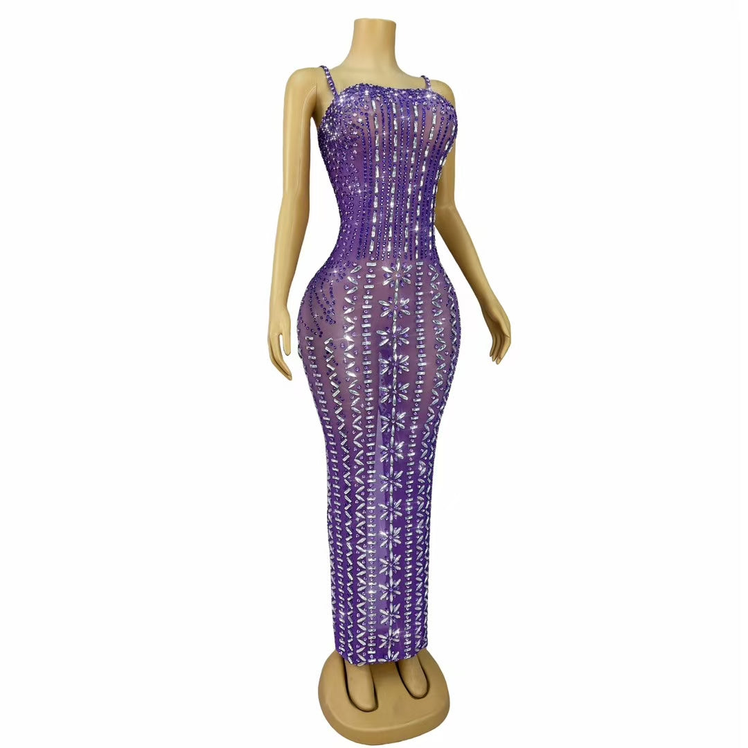 CELESINYI Zijuan Crystal Purple Gown