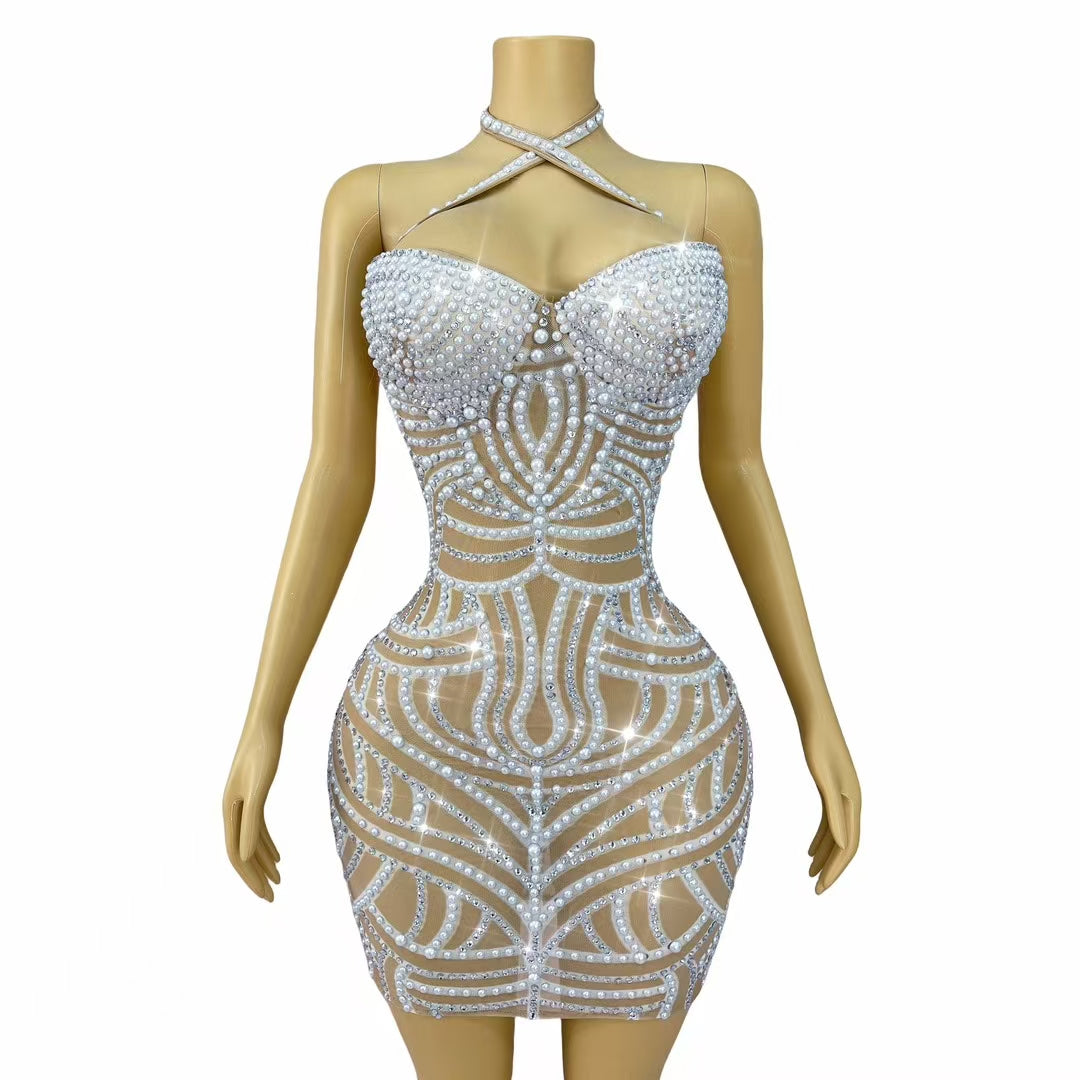 CELESINYI Yunxian Crystal Skin Pearl Gown