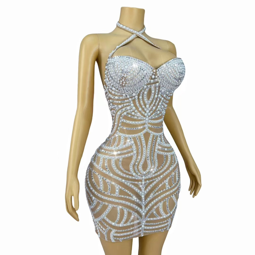 CELESINYI Yunxian Crystal Skin Pearl Gown