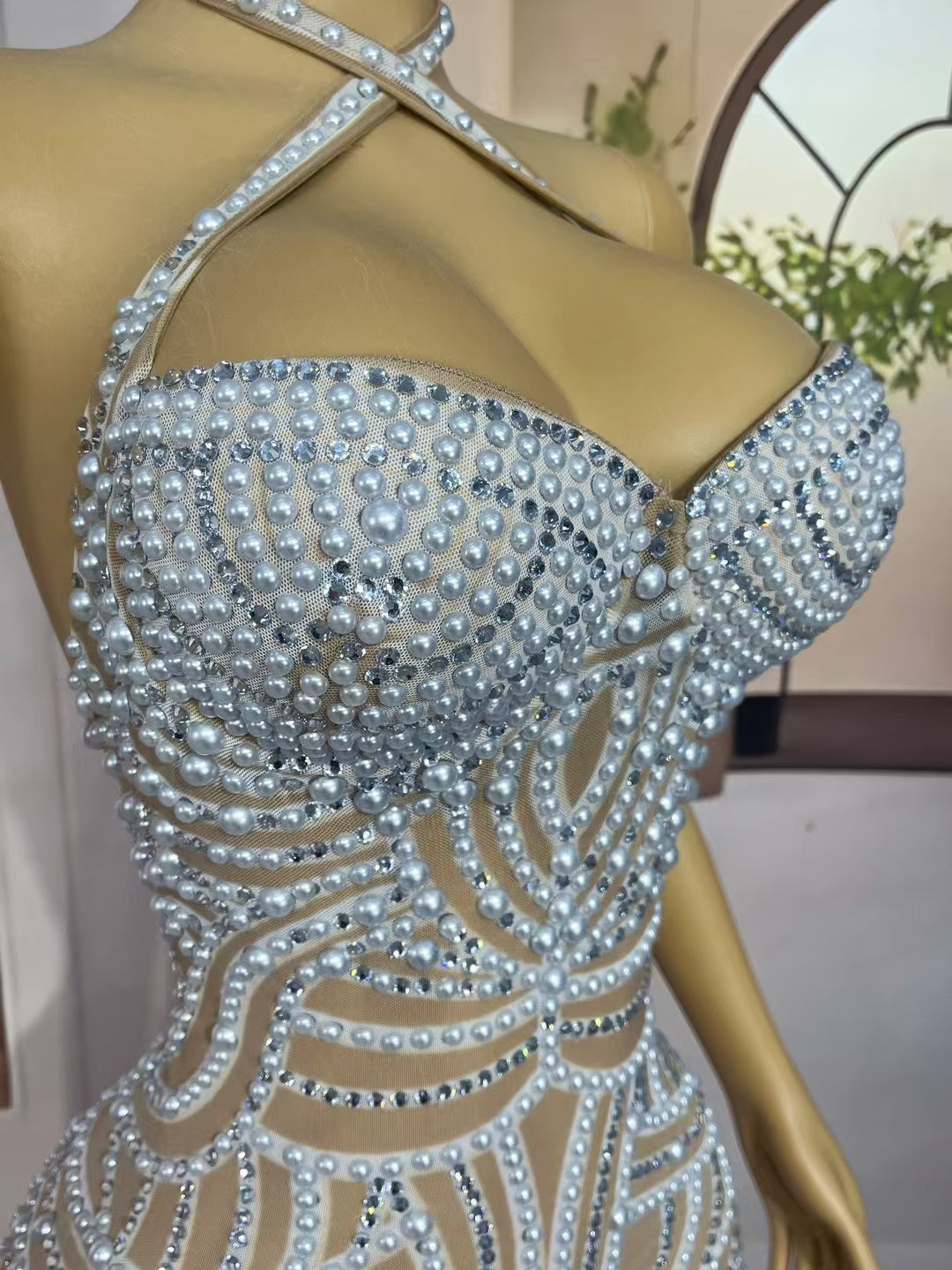 CELESINYI Yunxian Crystal Skin Pearl Gown