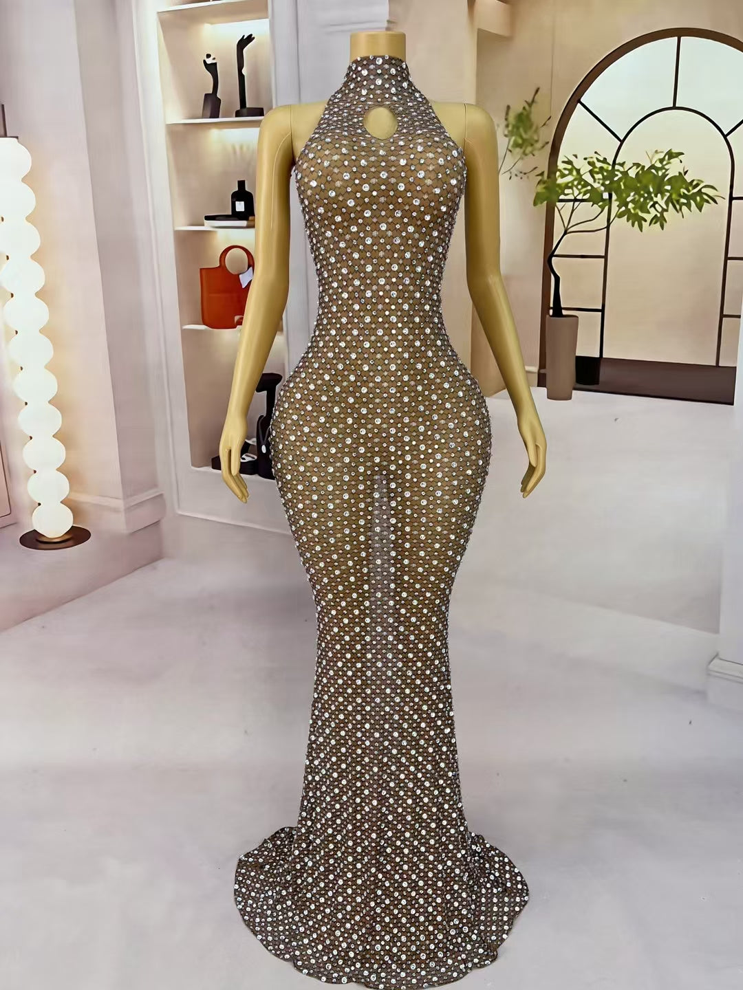 CELESINYI Wangshangzuan Crystal Naked Gown