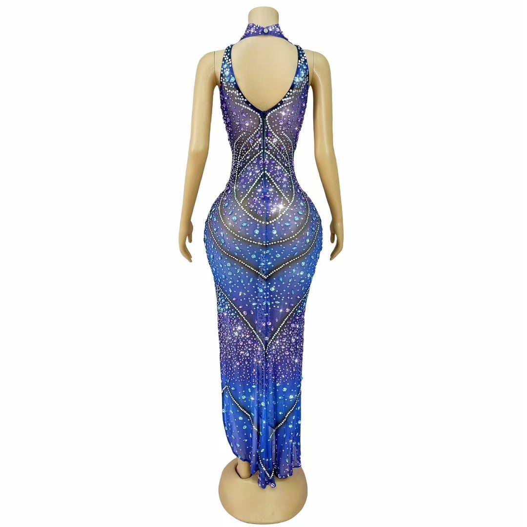 CELESINYI Qingziguang Crystal Ombre Gown