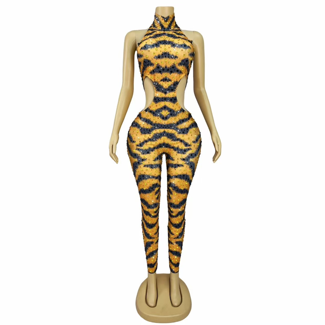 CELESINYI Menghuwang Crystal Tiger Bodysuit