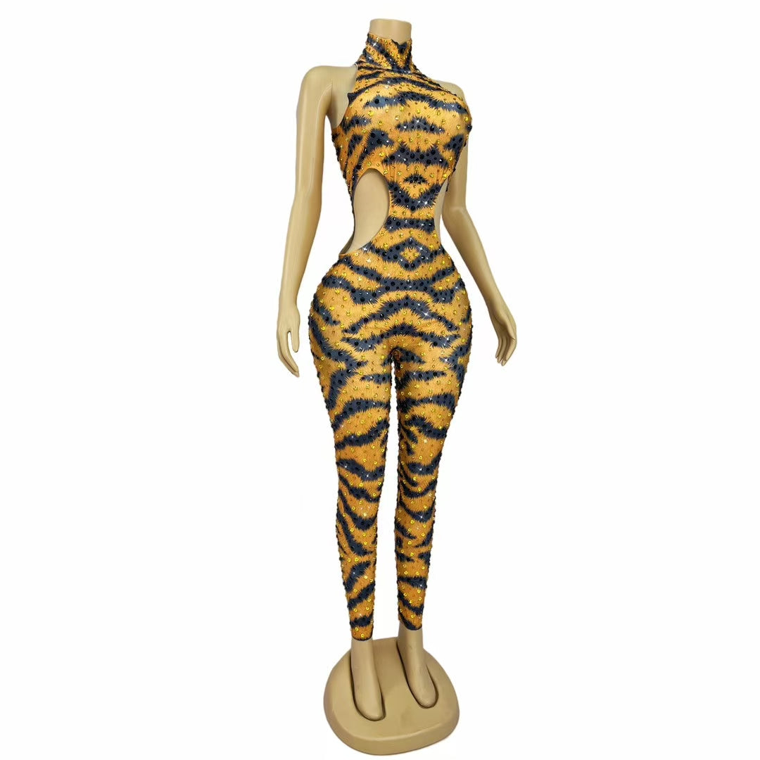 CELESINYI Menghuwang Crystal Tiger Bodysuit