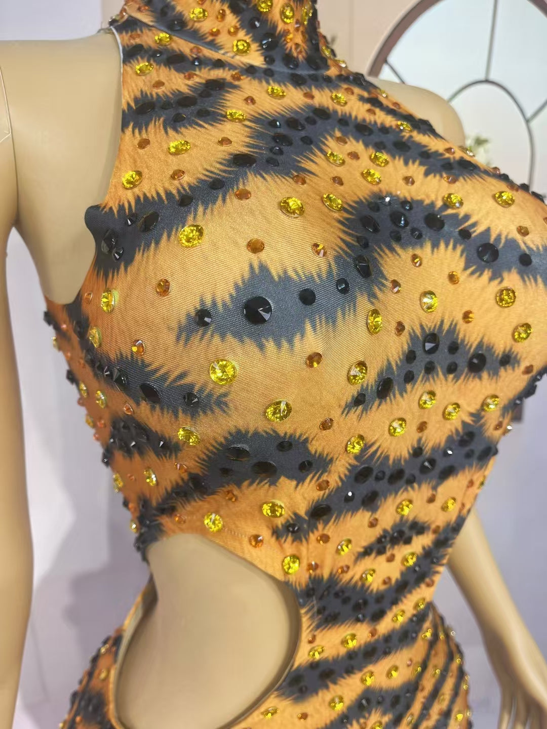 CELESINYI Menghuwang Crystal Tiger Bodysuit