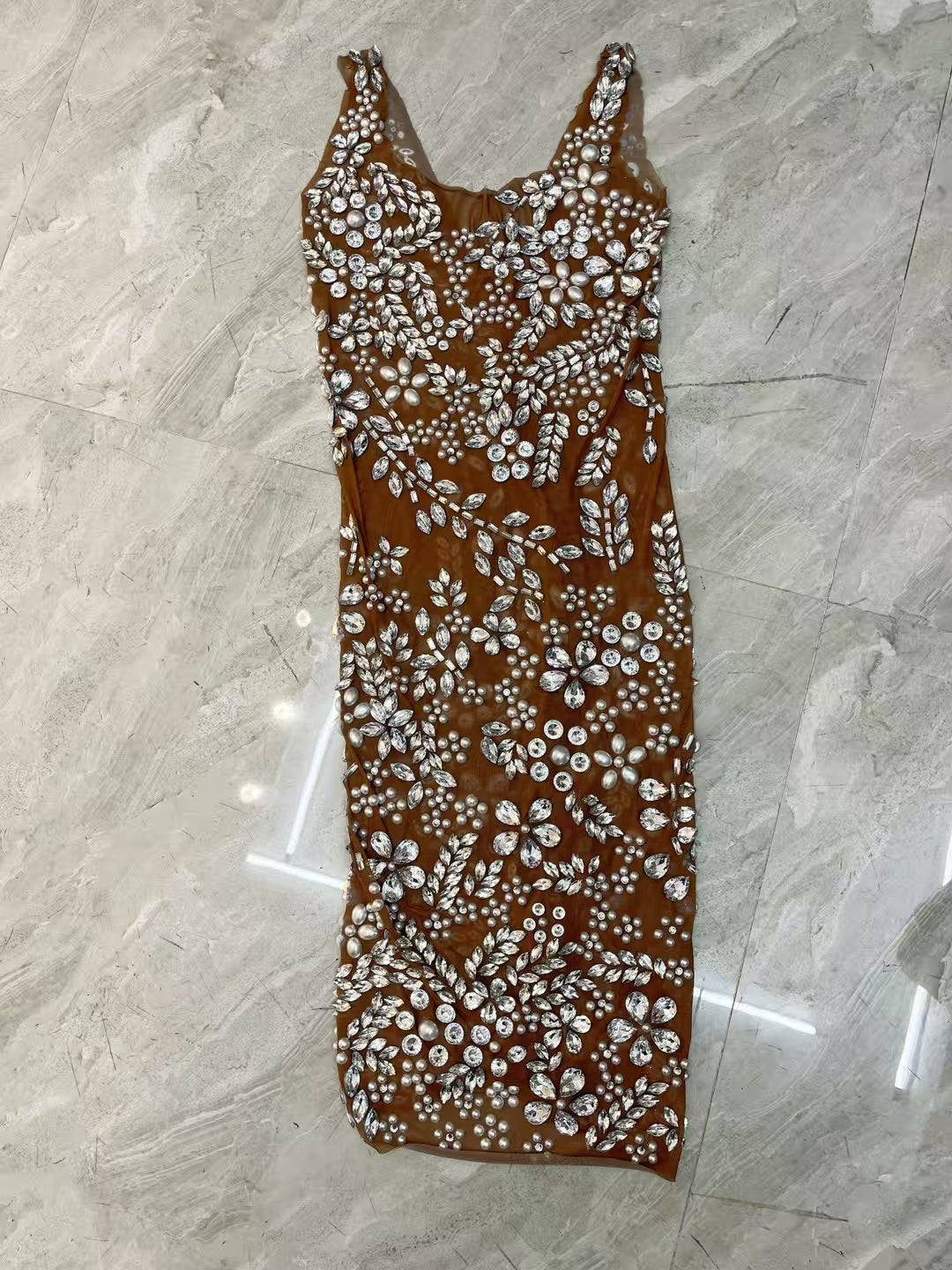 CELESINYI Meihua Crystal Plum Mini Dress