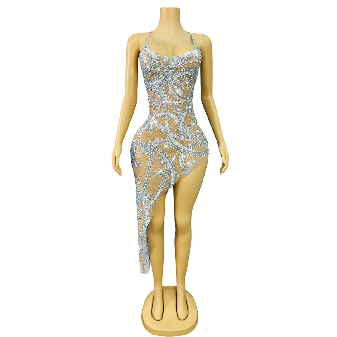 CELESINYI Jiaoye Crystal Leaf Gown