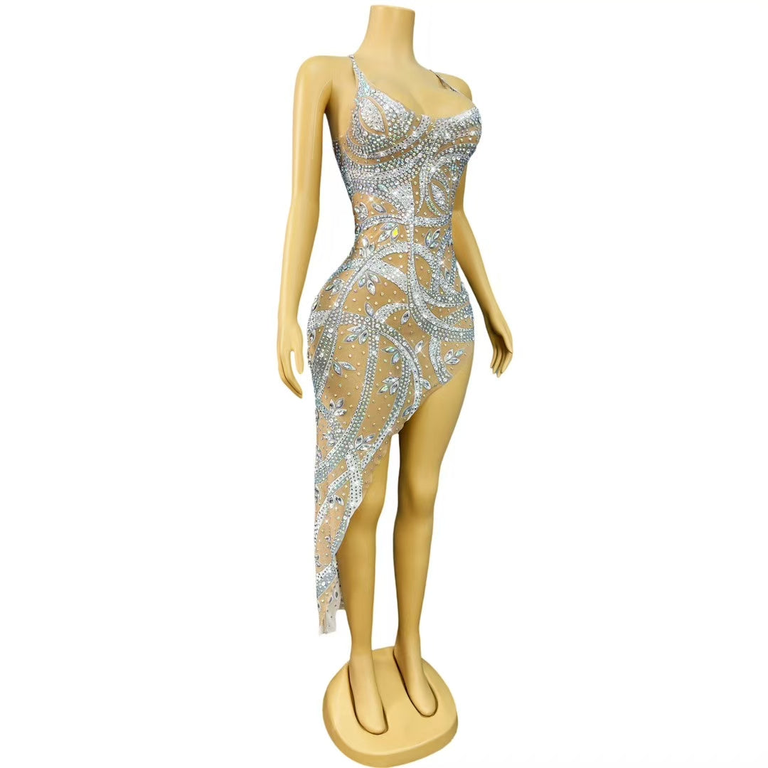 CELESINYI Jiaoye Crystal Leaf Gown