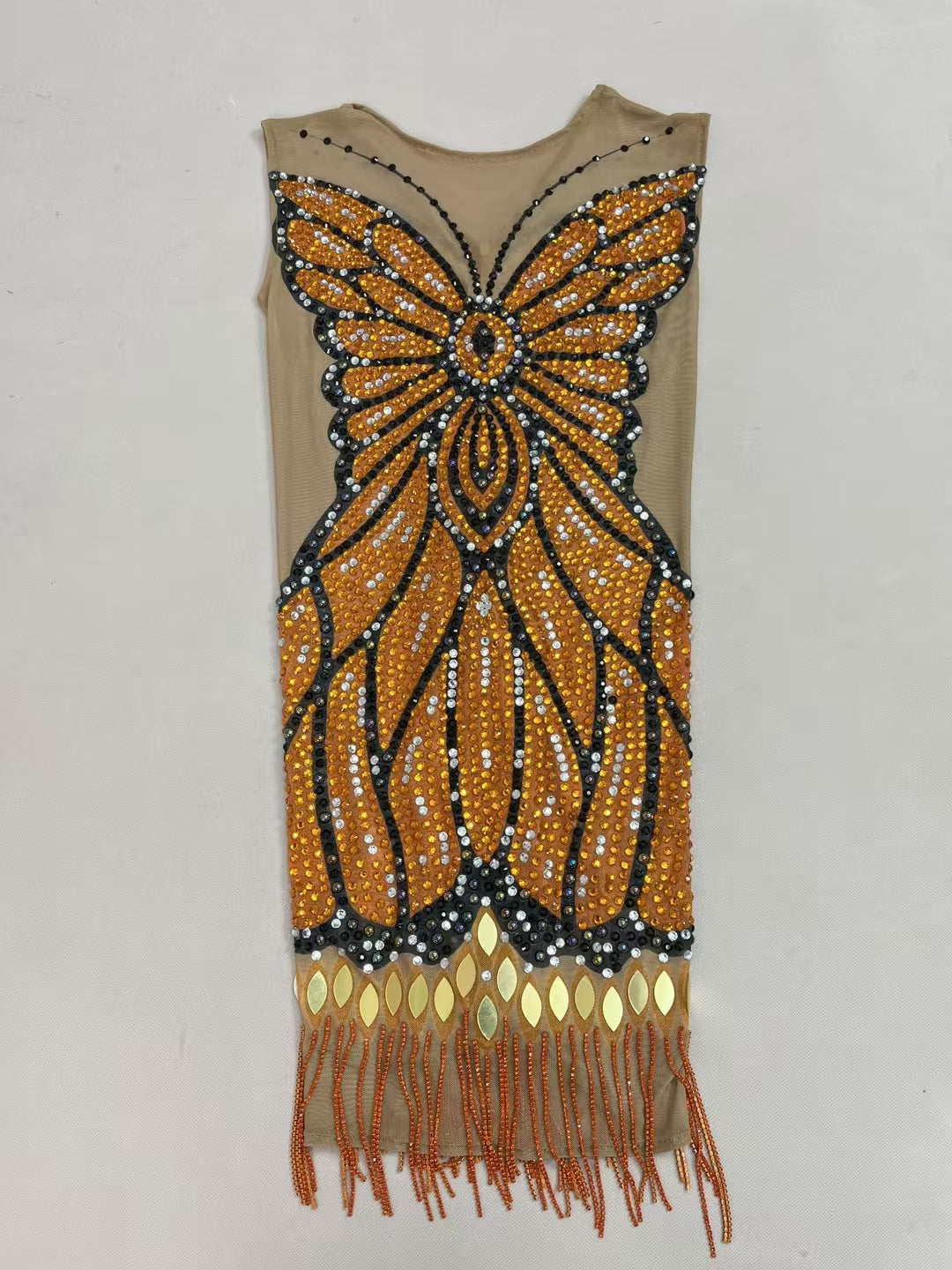 CELESINYI Qiuyedie Crystal Butterfly Mini Dress