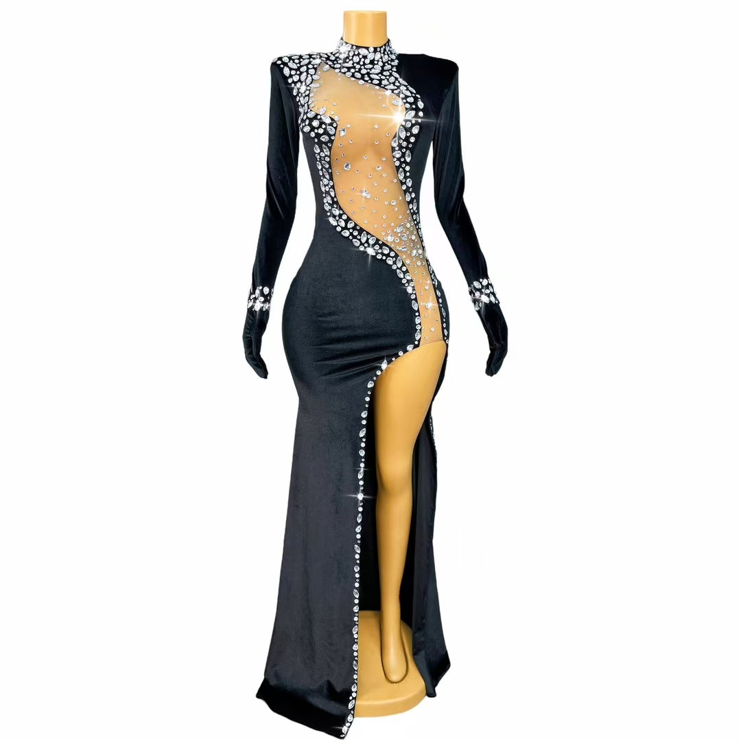 CELESINYI Wandao Crystal Curve Gown