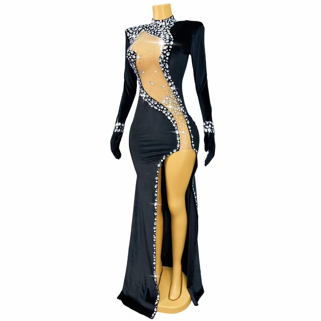 CELESINYI Wandao Crystal Curve Gown