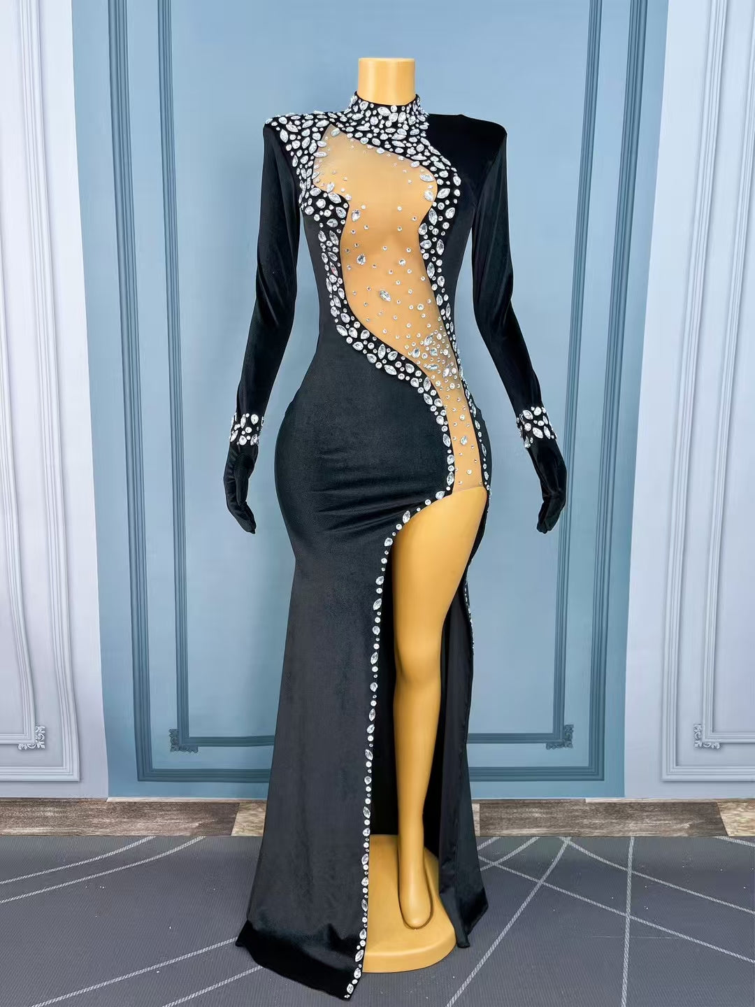 CELESINYI Wandao Crystal Curve Gown