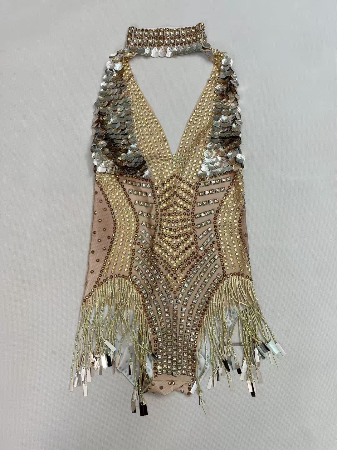 CELESINYI Jinbaobei Crystal Metallic Bodysuit