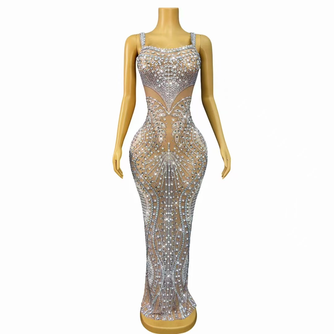 CELESINYI Bailu Crystal Pearl Gown