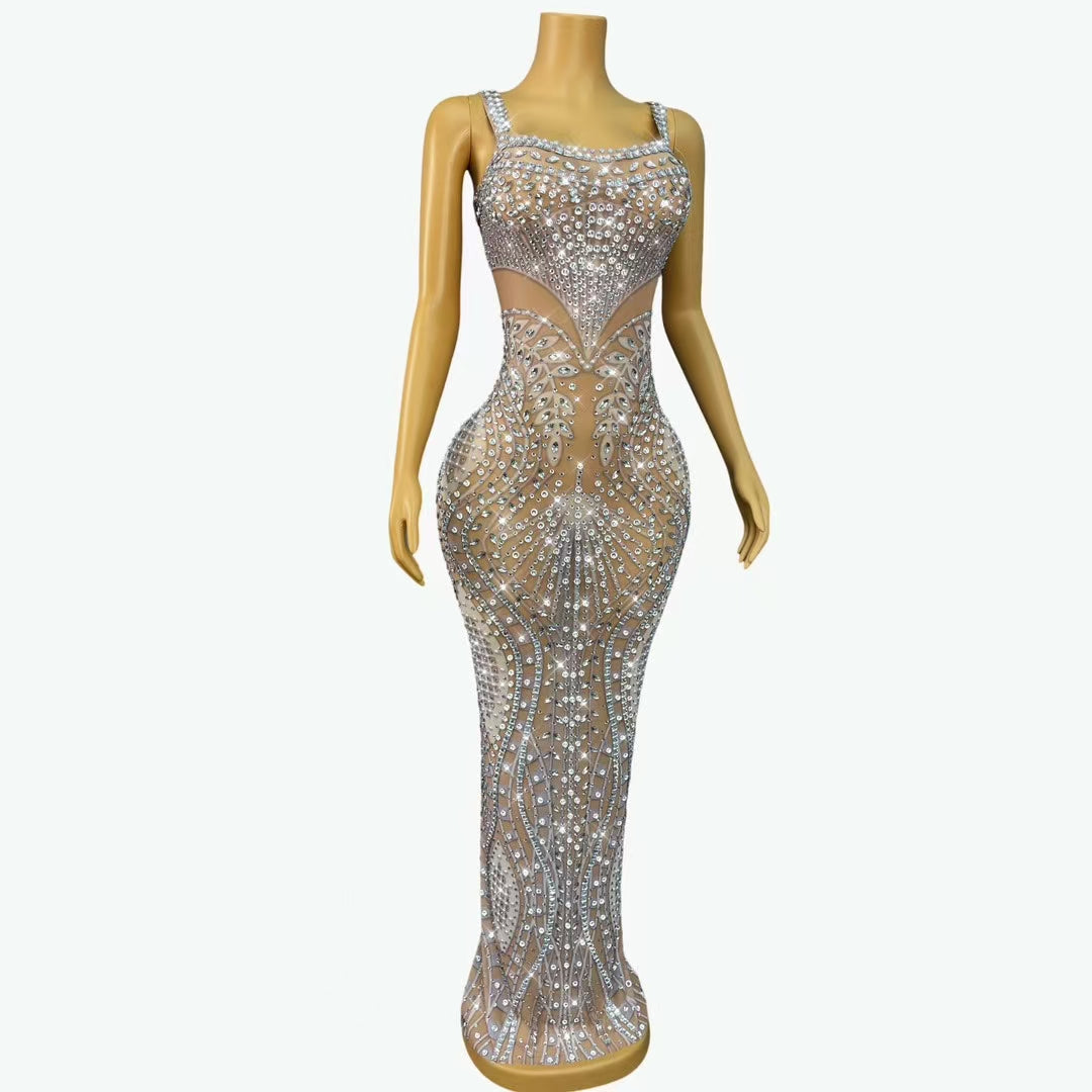 CELESINYI Bailu Crystal Pearl Gown