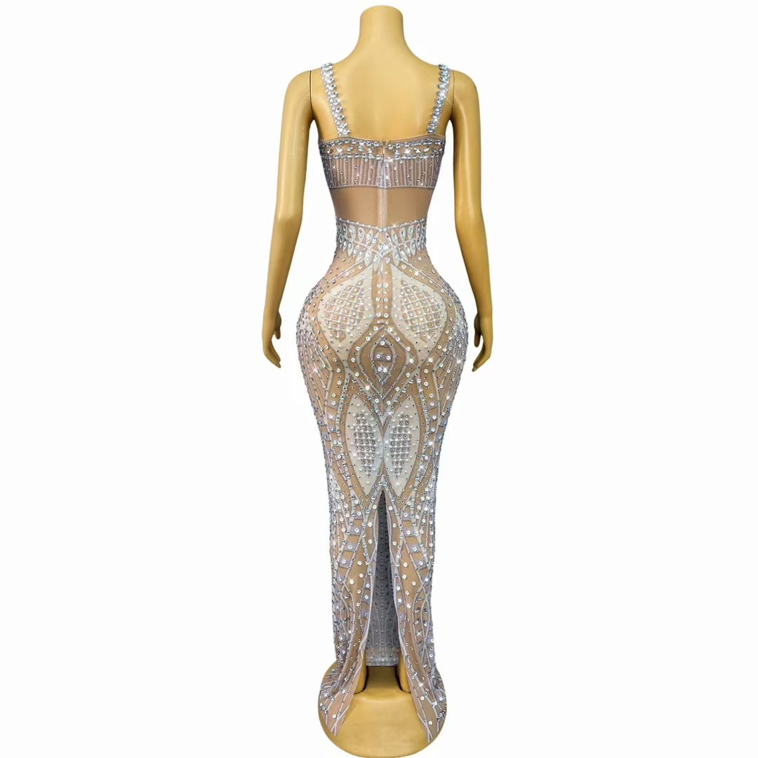 CELESINYI Bailu Crystal Pearl Gown