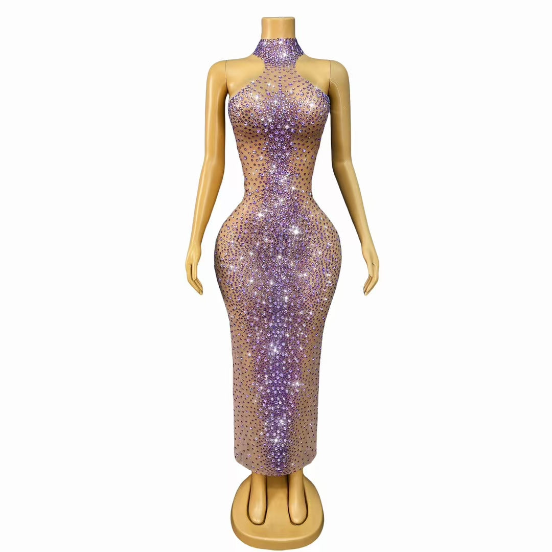 CELESINYI Jianbian Crystal Purple Naked Gown