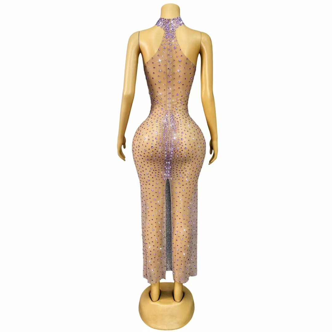 CELESINYI Jianbian Crystal Purple Naked Gown