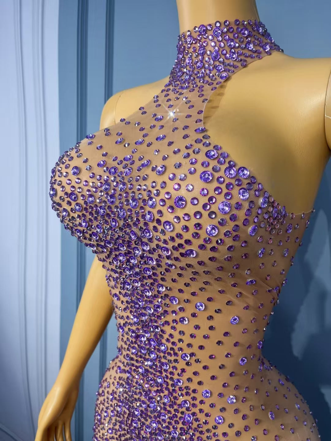 CELESINYI Jianbian Crystal Purple Naked Gown