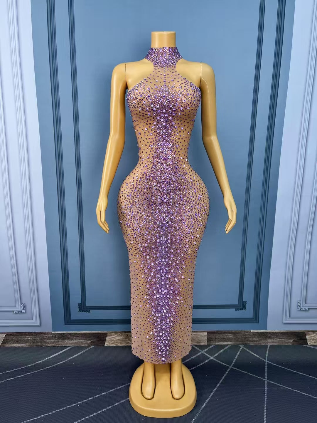 CELESINYI Jianbian Crystal Purple Naked Gown