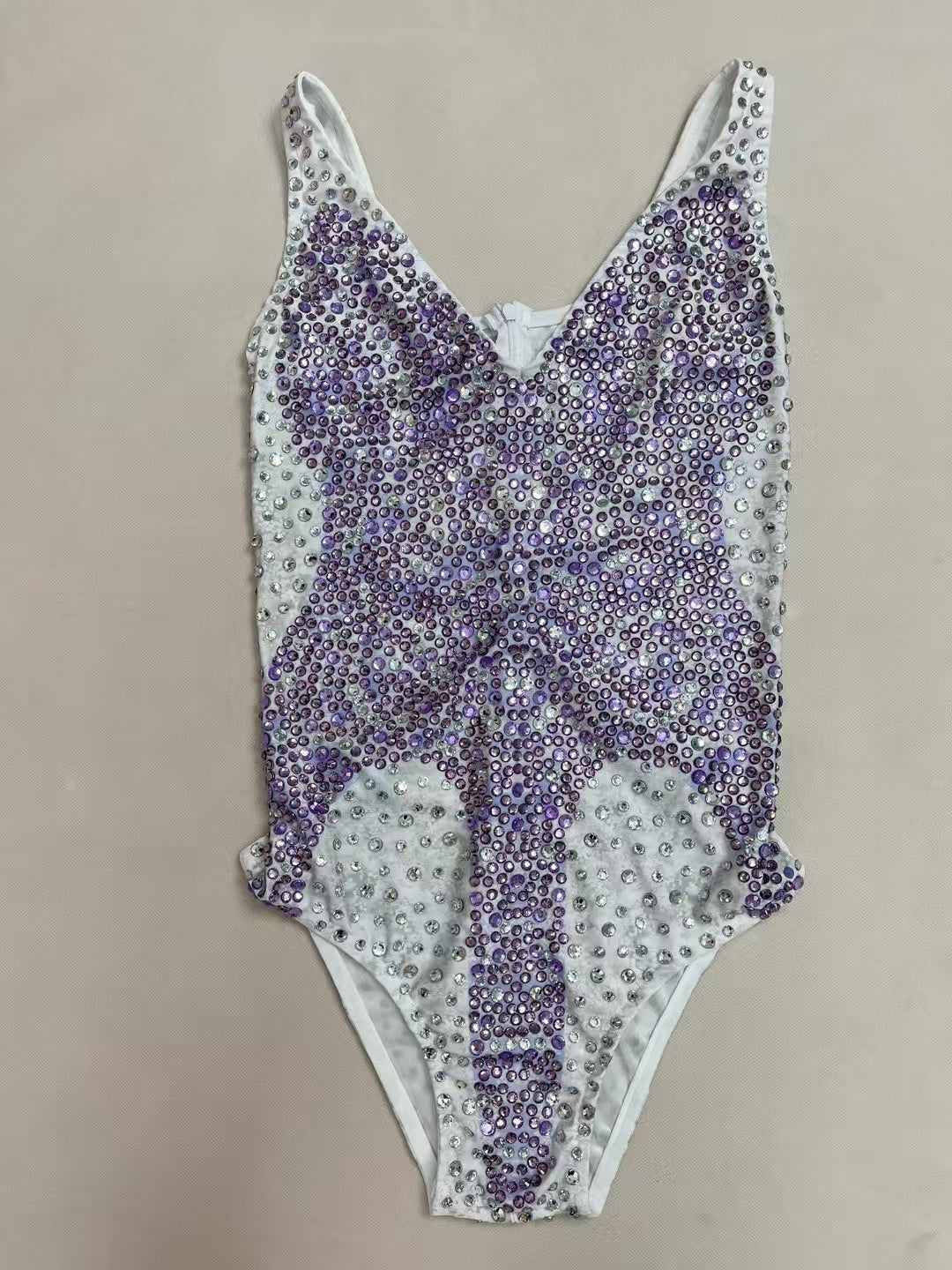 CELESINYI Yuncai Crystal Violet Mini Dress