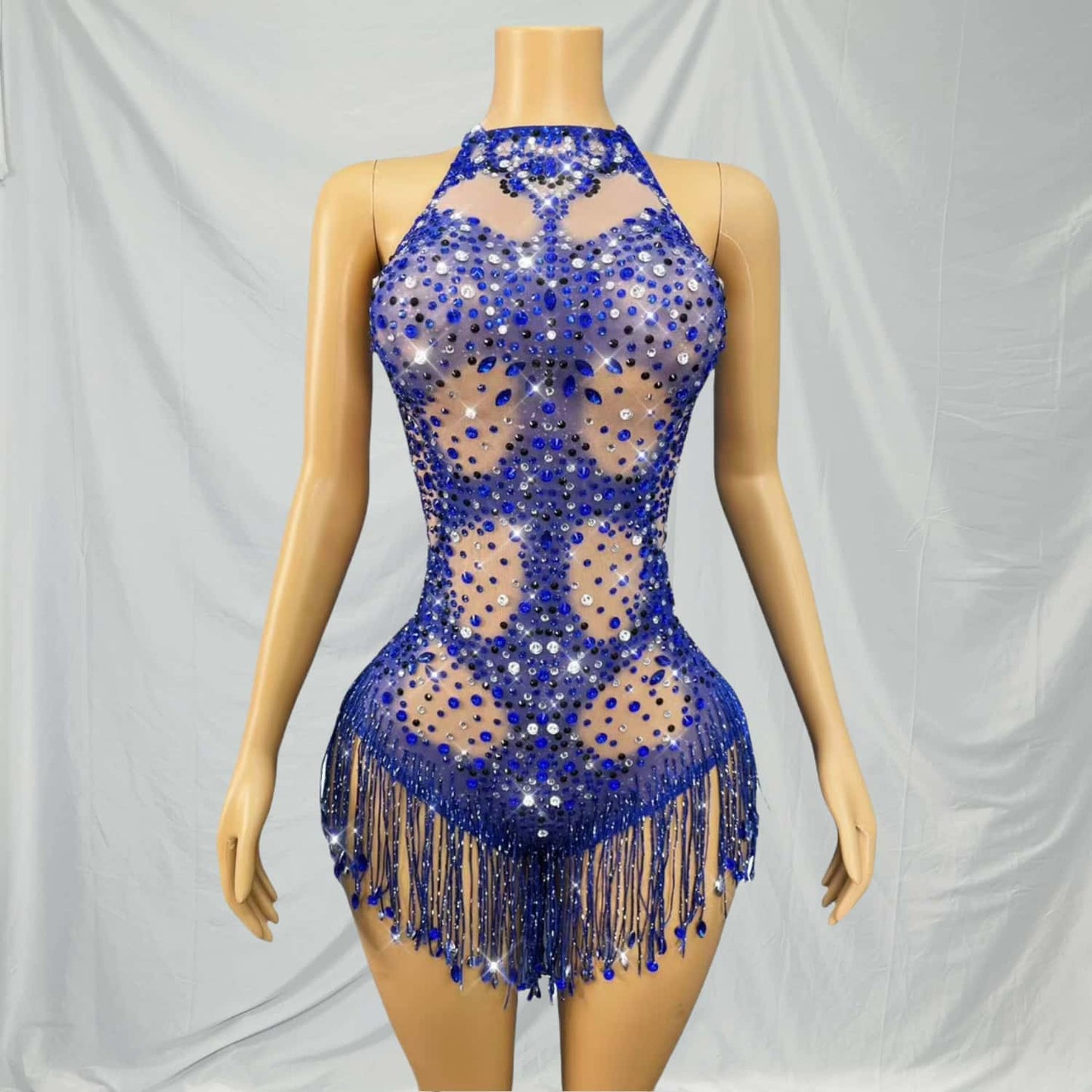 CELESINYI Chenxi Crystal Royal Blue Gown