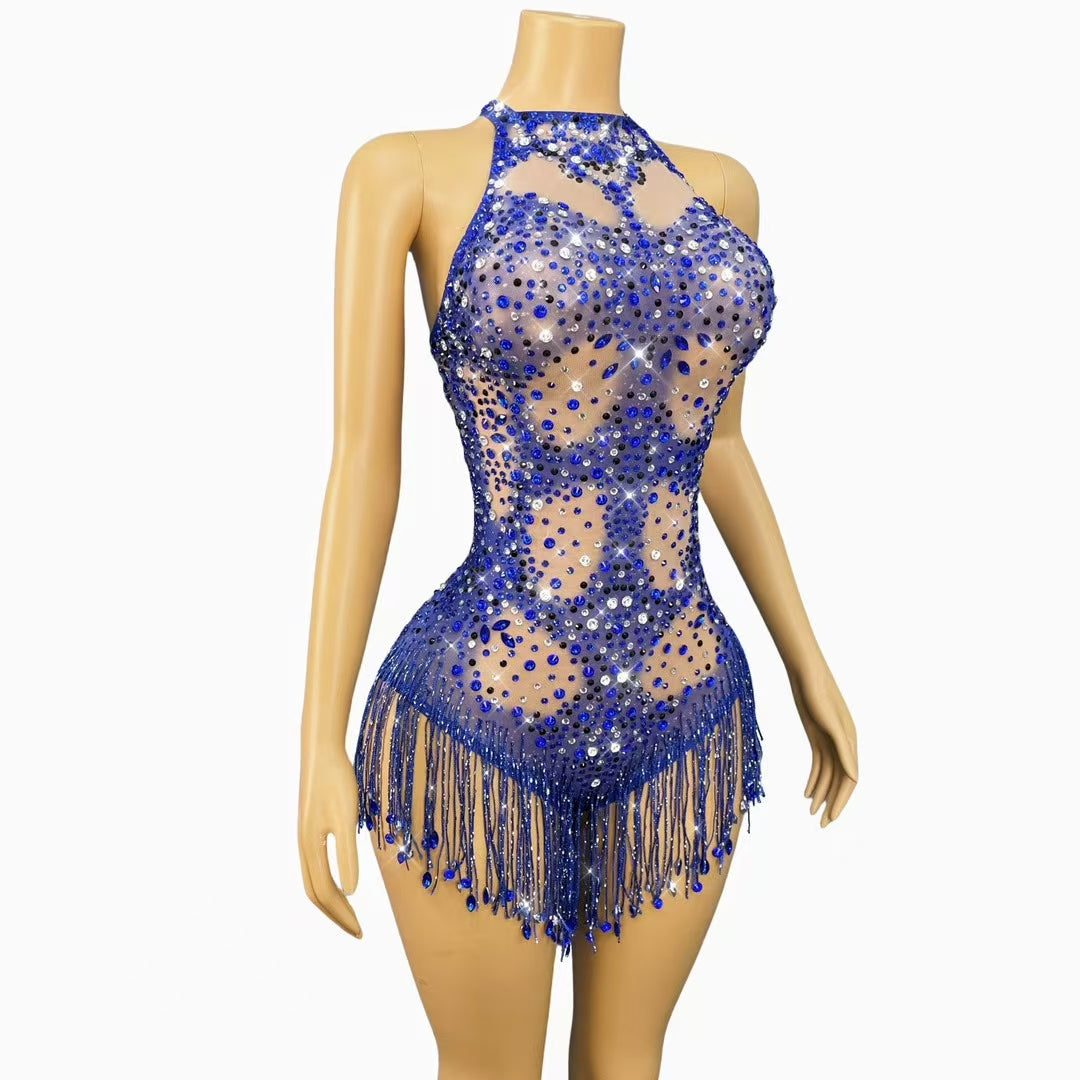 CELESINYI Chenxi Crystal Royal Blue Gown