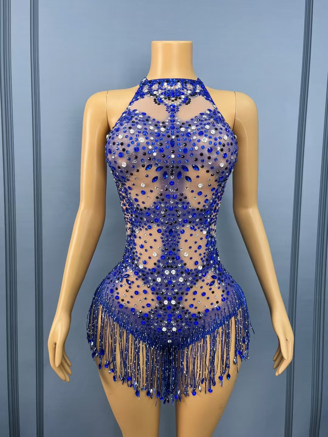 CELESINYI Chenxi Crystal Royal Blue Gown