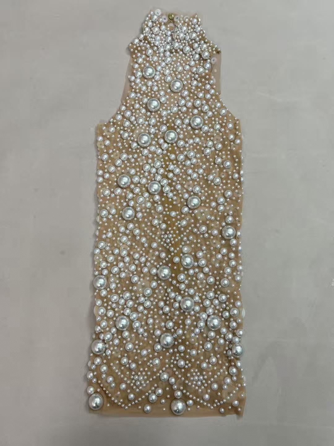 CELESINYI Dazhuduanqun Crystal Pearl Mini Dress