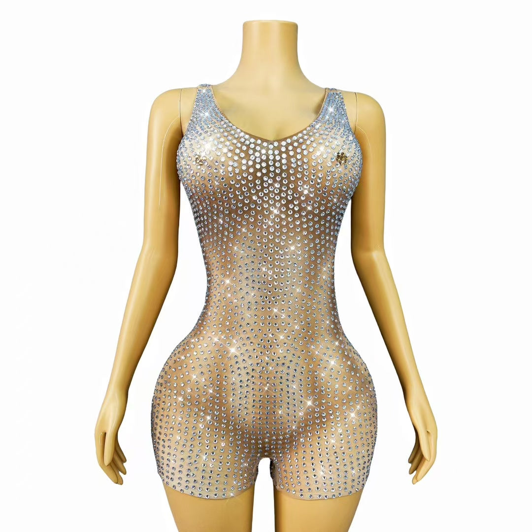 CELESINYI Guoguo Crystal Ice Blue Jumpsuit