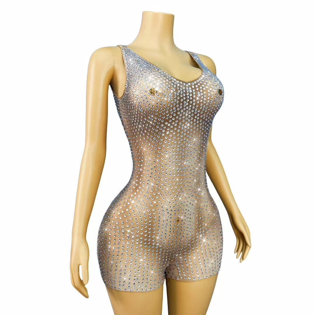 CELESINYI Guoguo Crystal Ice Blue Jumpsuit
