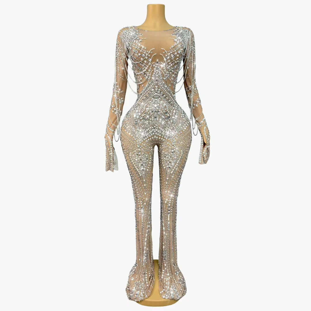 CELESINYI Kuotui Crystal Bell Jumpsuit