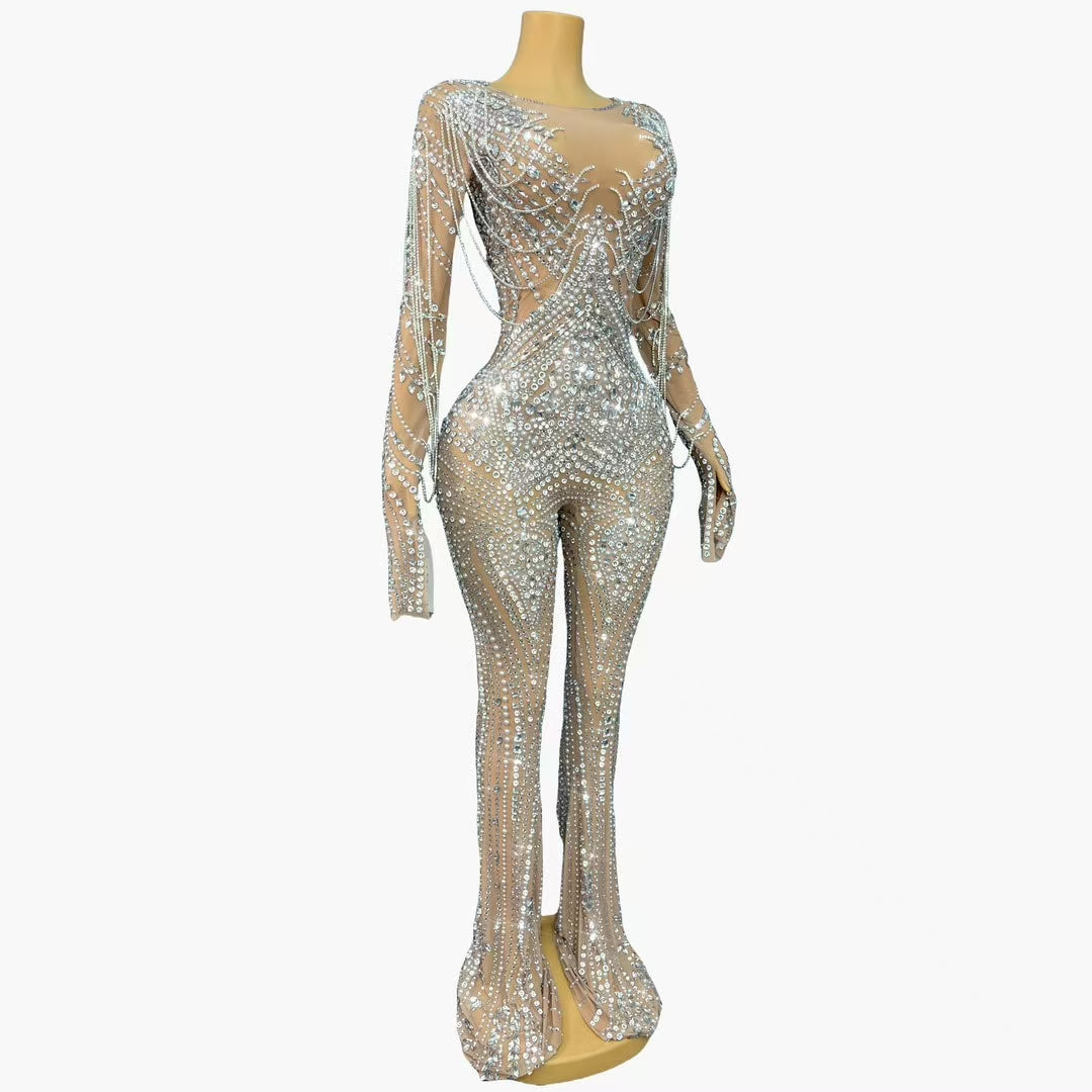 CELESINYI Kuotui Crystal Bell Jumpsuit
