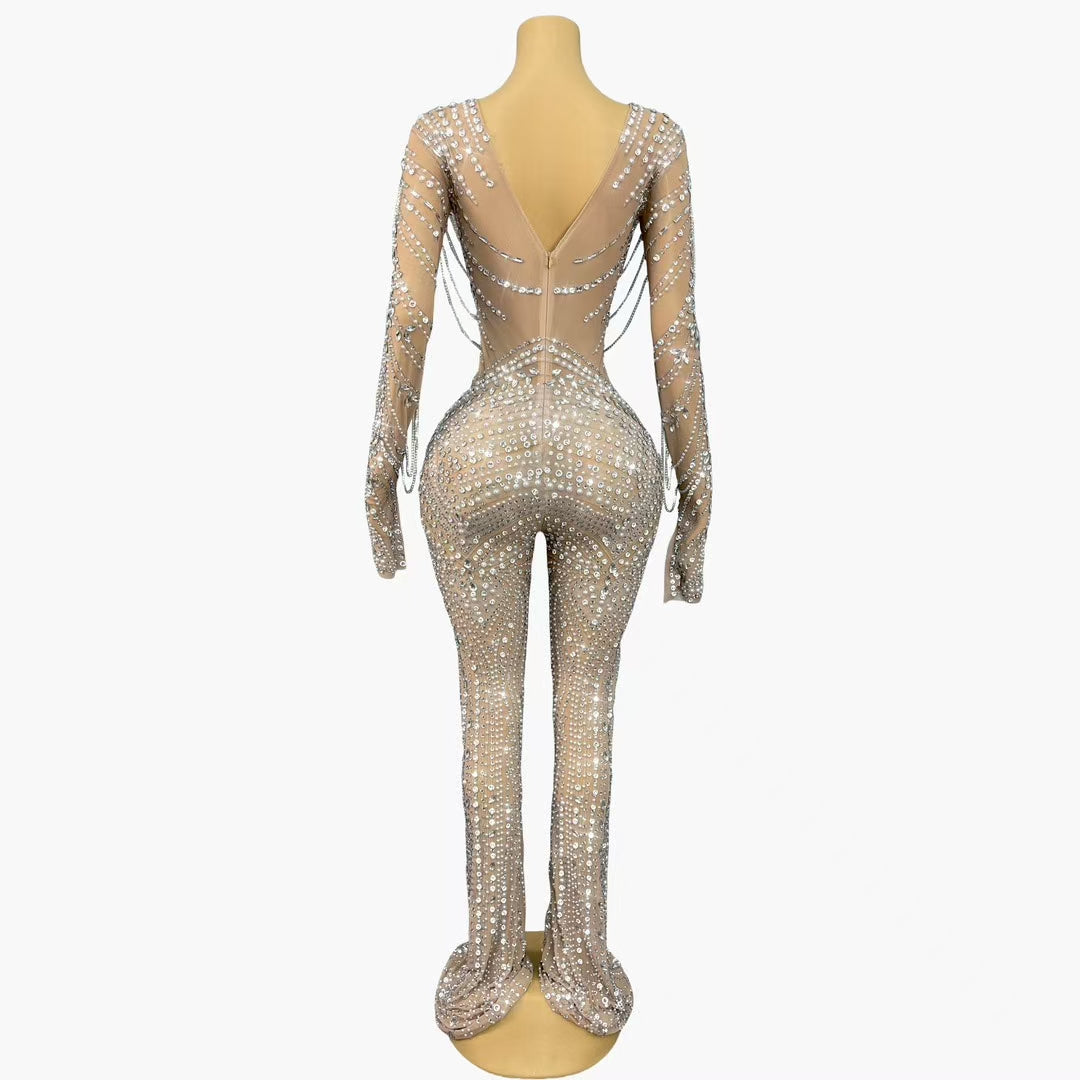 CELESINYI Kuotui Crystal Bell Jumpsuit