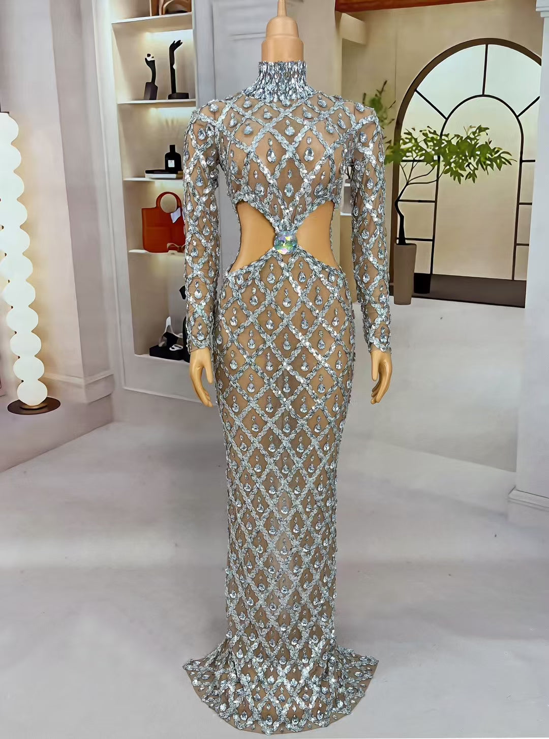 CELESINYI Shaokaojia Crystal Waist Gown