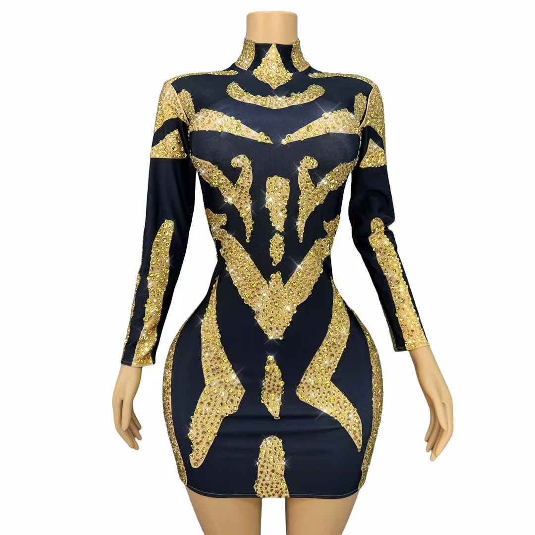 CELESINYI Jinniu Crystal Gold Jumpsuit