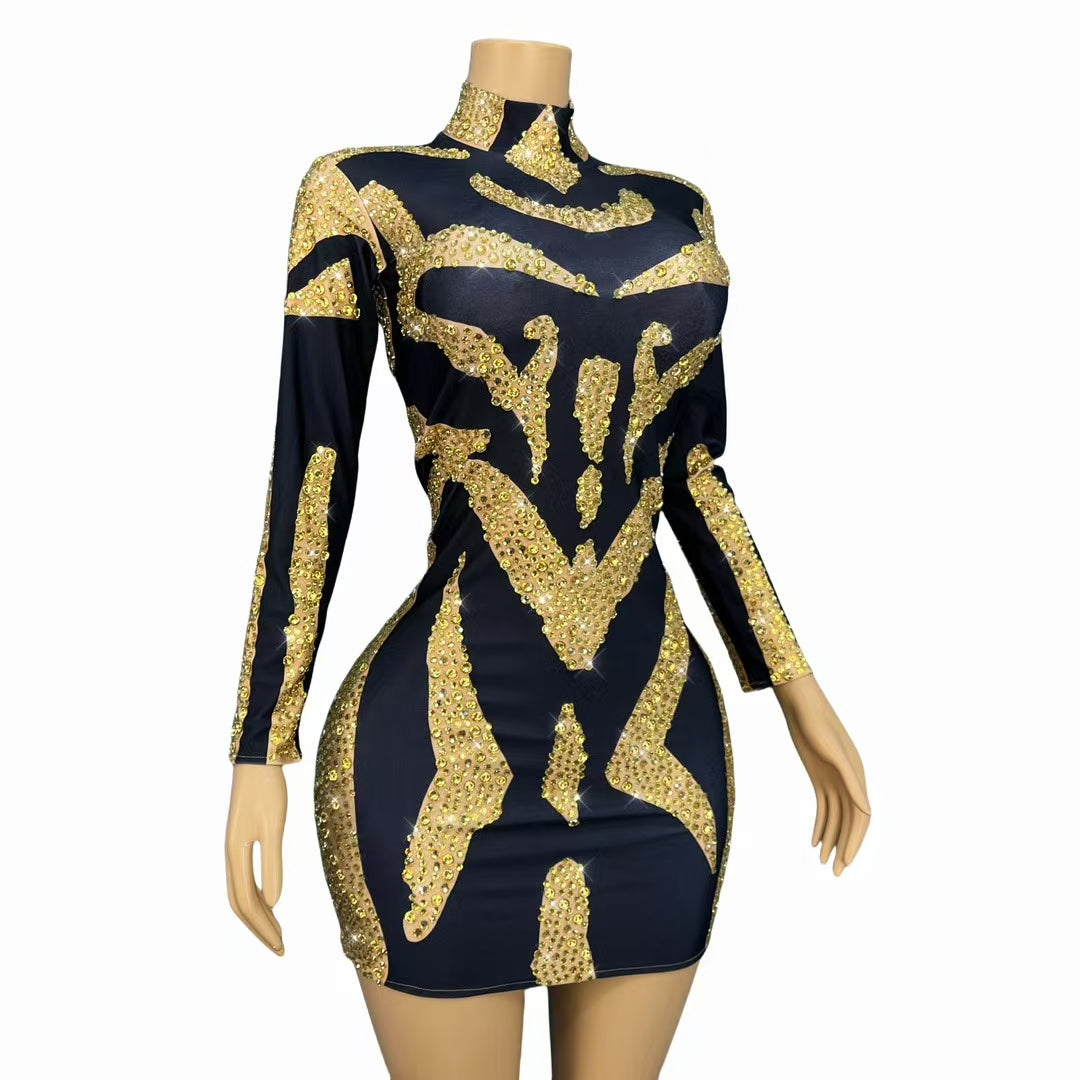 CELESINYI Jinniu Crystal Gold Jumpsuit