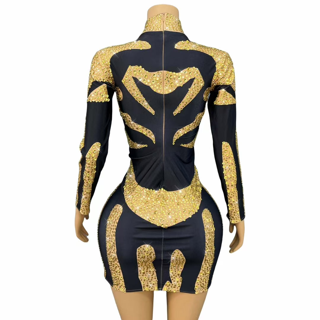 CELESINYI Jinniu Crystal Gold Jumpsuit